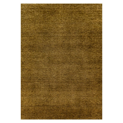 Gold Texture Wool Silk Blend Rug - 6' x 9'