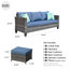 Canapé de patio extérieur en osier avec coussins de 76,77 po de large Harbin-1710461590