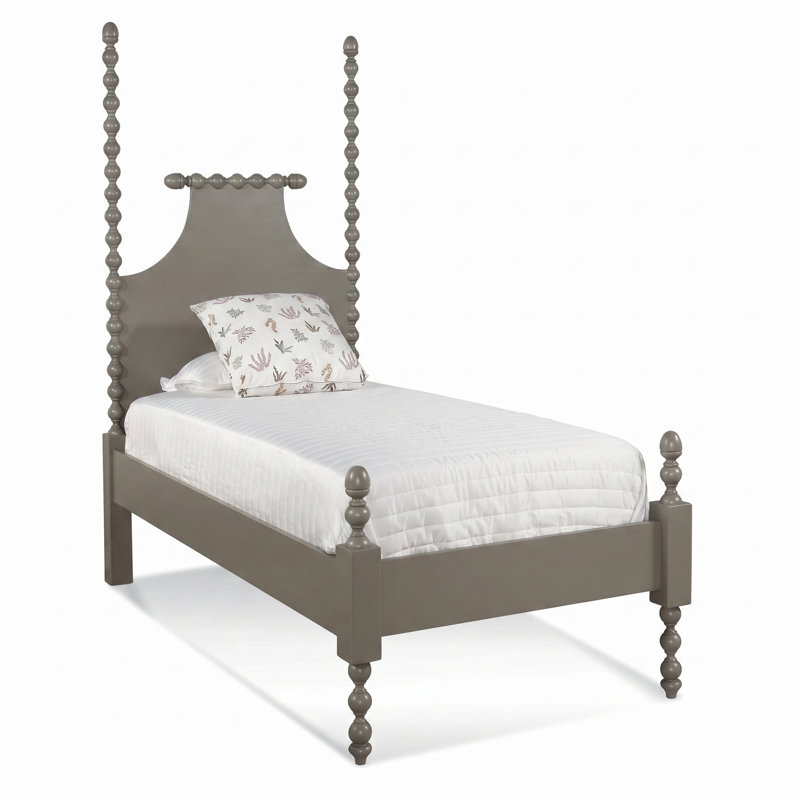 Mary Spindle Four Post Bed, Twin, Mushroom
