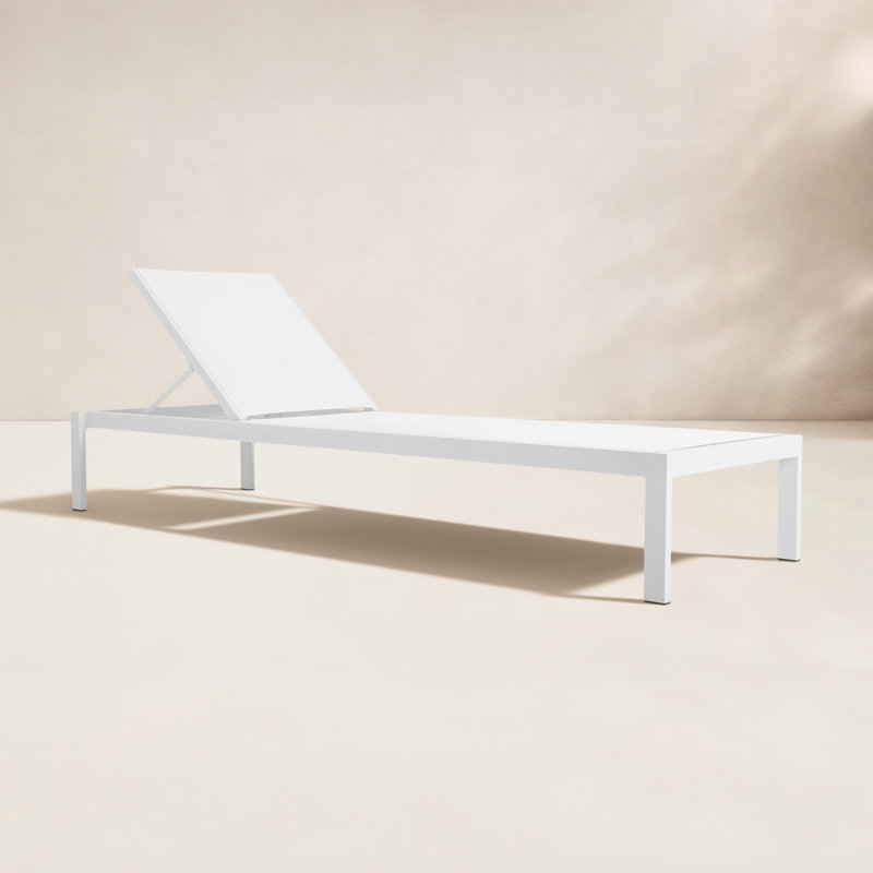 Chaise longue simple d'extérieur Skiff, Blanc