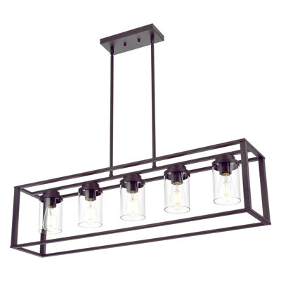 Luminaire suspendu carré / rectangulaire pour îlot de cuisine à 5 lumières Rawland