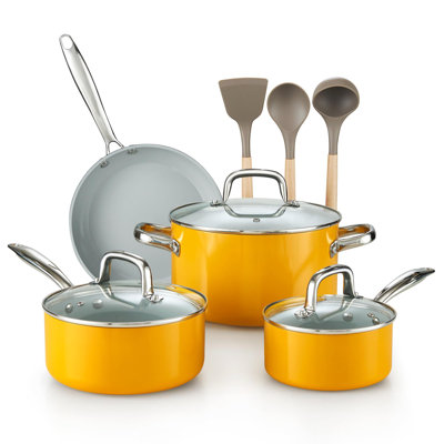 10-Piece Non-Stick Hard Anodized Ceramic Cookware Set