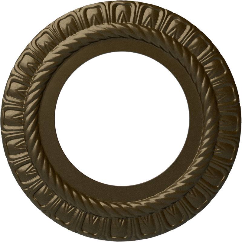 Endurathane Daniela Ceiling Medallion, 8"OD x 3 7/8"ID x 1/2"P (Fits Canopies up to 3 7/8"), Hand-Painted Americana Crackle Finish