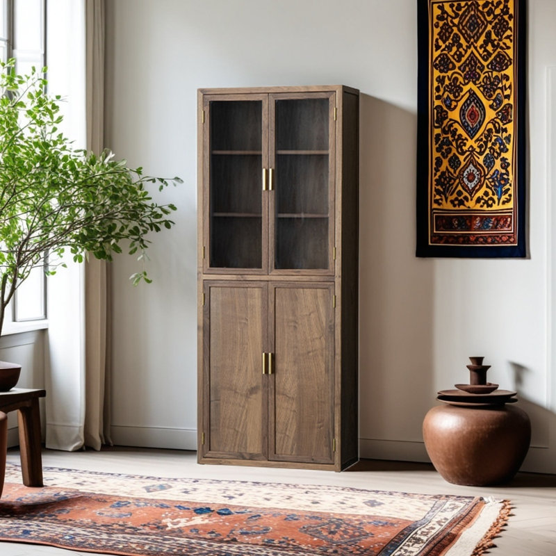 Nouvelle bibliothèque en bois chinois, Marron foncé