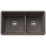 Precis SILGRANIT 33" L x 18" W Double Bowl Undermount Kitchen Sink with Low Divide