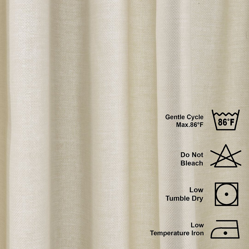 Faux Linen Solid Color Tablecloth, 203cm W x 320cm L, Cream