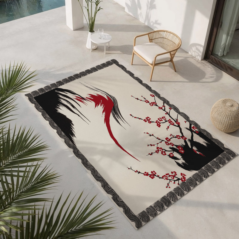 Tranquil Petals Indoor And Outdoor Area Rug, Rectangle 9' x 12'