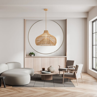Luminaire suspendu en rotin Oceania Cone Brown