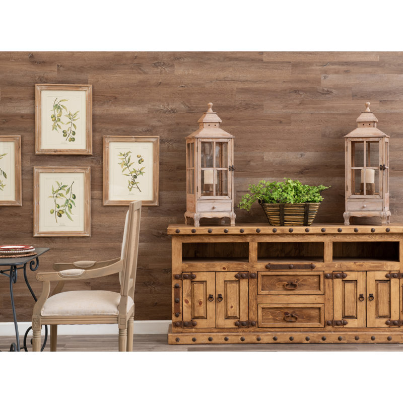 Panneaux muraux adhésifs 4 po x 36 po E-Z Wall (paquet de 1), Bois de grange