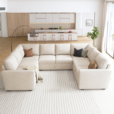 Niyona Modular Sleeper Sectional Sofa Convertible U-Shaped Sofa Bed