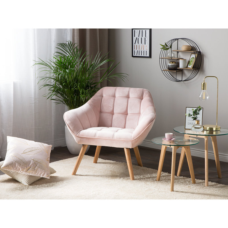 Zariah Velvet Armchair, Pink