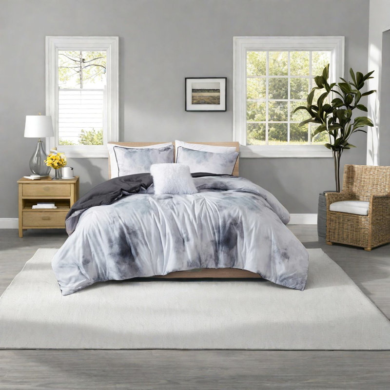 Colorful Watercolor Tie Dye Bedding Sets, Soft Polyester Comforter For Modern Home