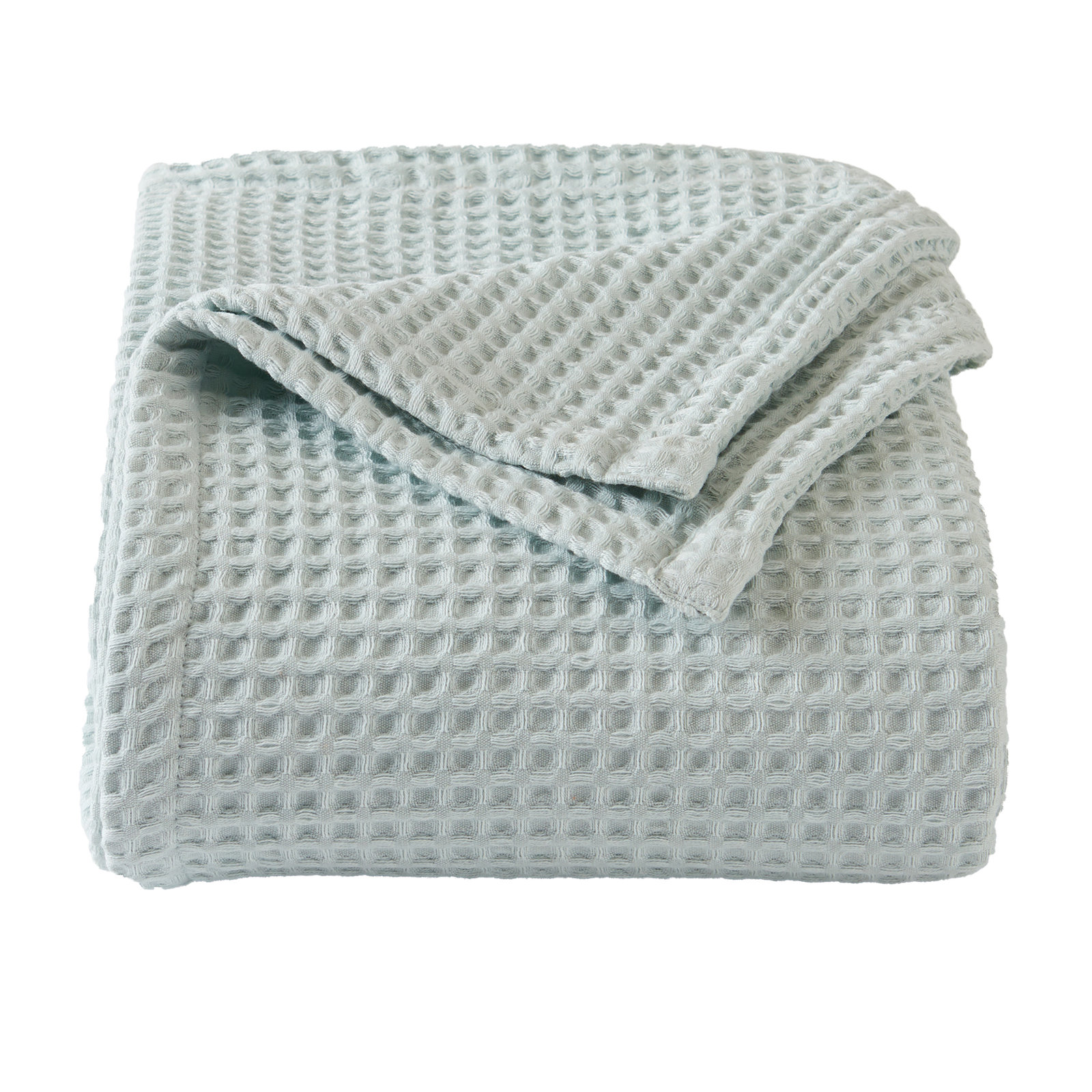 Vila Cotton Waffle Throw Blanket, Icy Blue, King