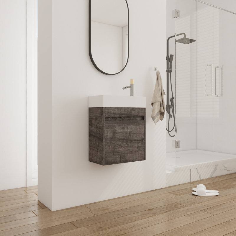 Ensemble de meuble-lavabo simple avec plateau 18,44 Taqwa, Gris