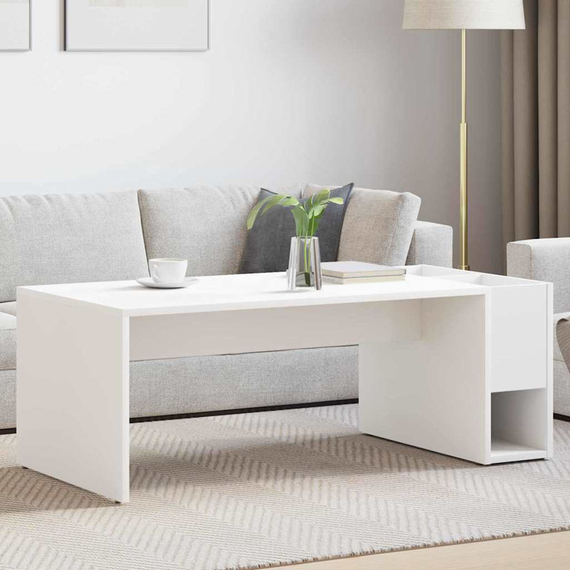 Coffee Table with Storage, White
