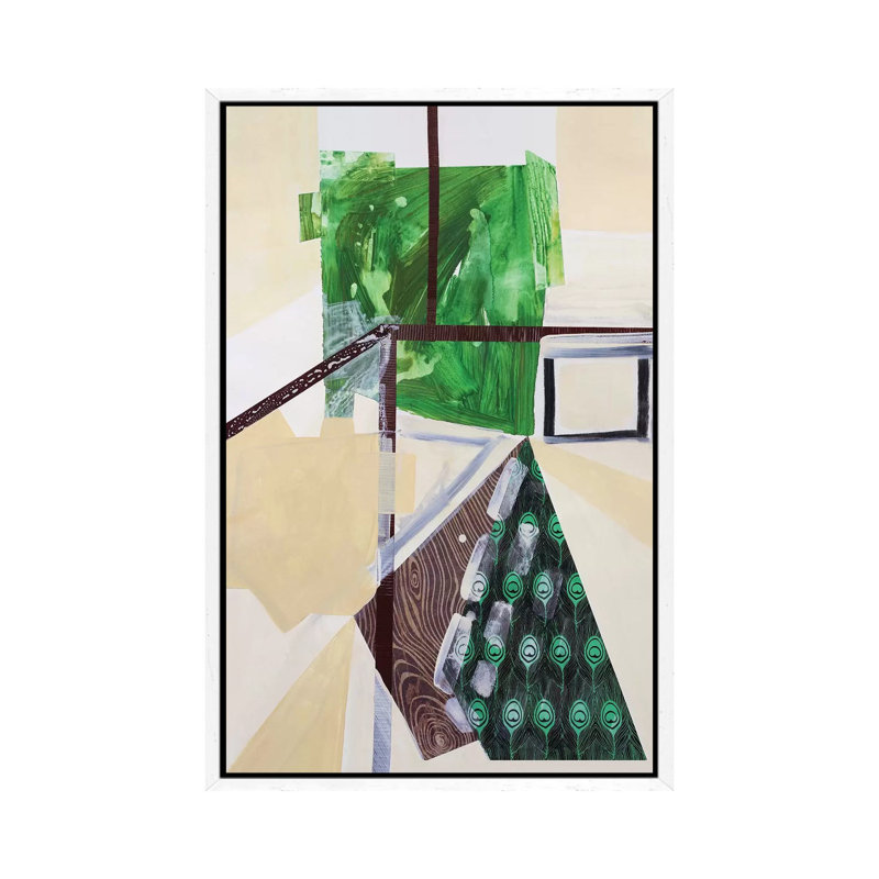 Trail Map 1 Piece Painting on Canvas, 101.6 cm H x 66.04 cm W, White Framed