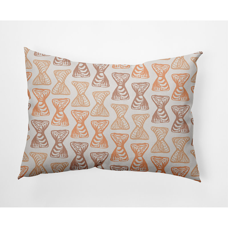 Geometric Reversible Throw Pillow, Orange