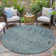 Machine Washable Indoor/Outdoor Xhevrie Teal Rug