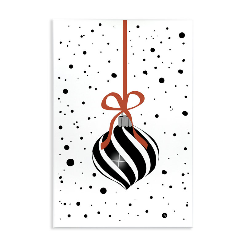 Art mural en forme de boule de Noël sur mouchetures, design par Martina Pavlova, H 19 po x l 13 po