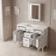 Meuble-lavabo autoportant contemporain avec comptoir en composite, tablettes réglables et portes à fermeture en douceur-1626300893