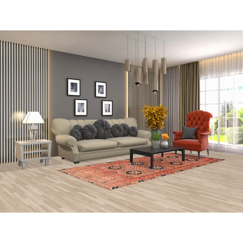 Tapis de couloir géométrique traditionnel 4x9