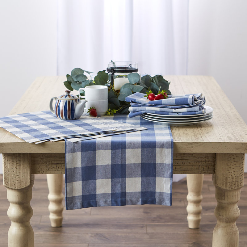 Napperon en coton 19 po Waveland, Bleu
