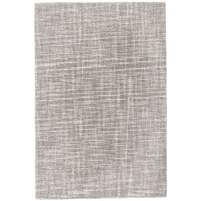 Tapis gris en laine crocheté à la main Crosshatch Dove