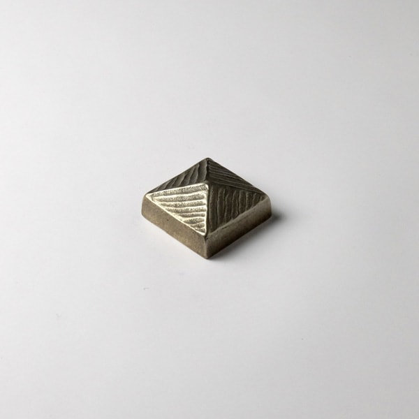 Pyramid 1" x 1" Metal Decorative Tile Insert, White Bronze