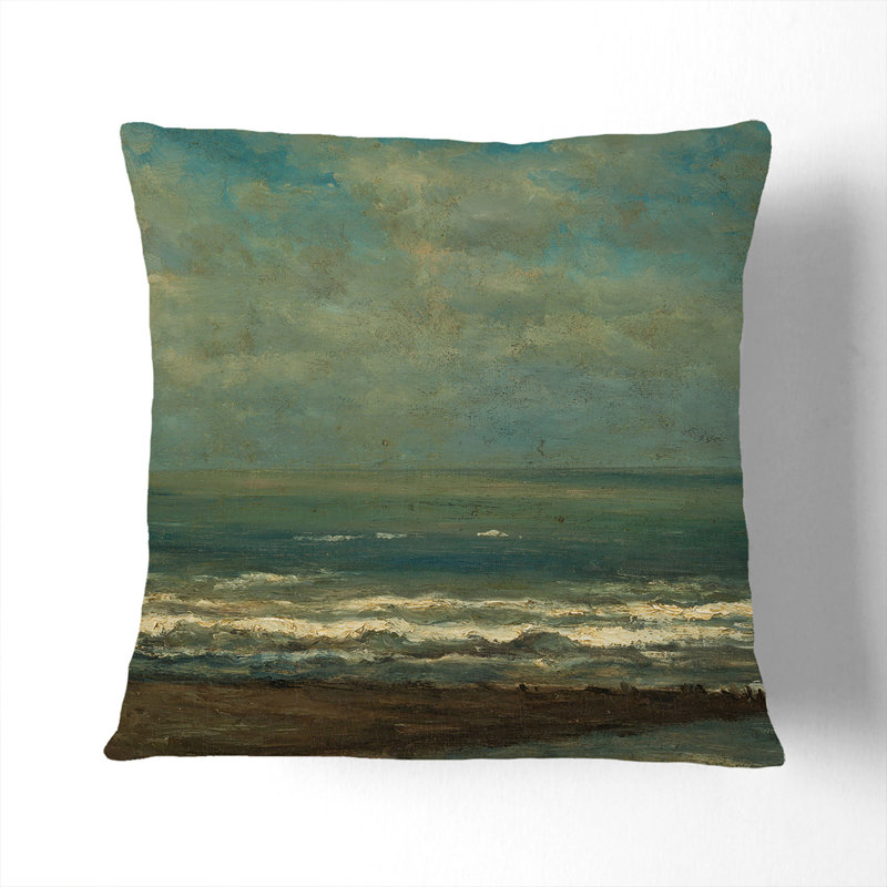 Seascape at Heijst Scatter Cushion with Filling, Stone, 55cm H x 55cm W x 20cm D