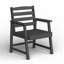 Ensemble 5 pièces table et chaises d'extérieur en PEHD standard, noir-326608891