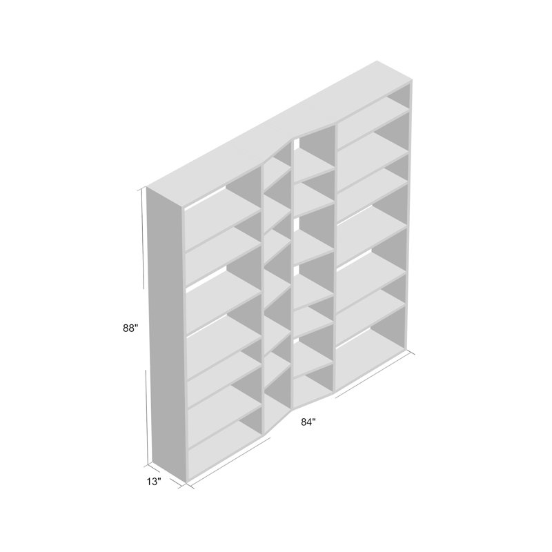 Napolitano Geometric Bookcase, Matte Gray