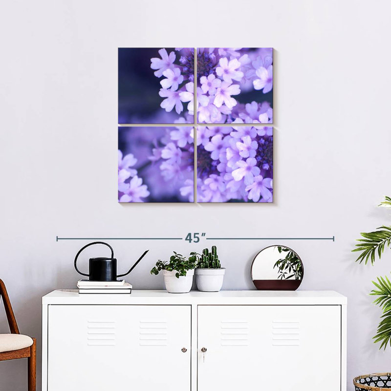 Purple Flowers, 26" H x 26" W