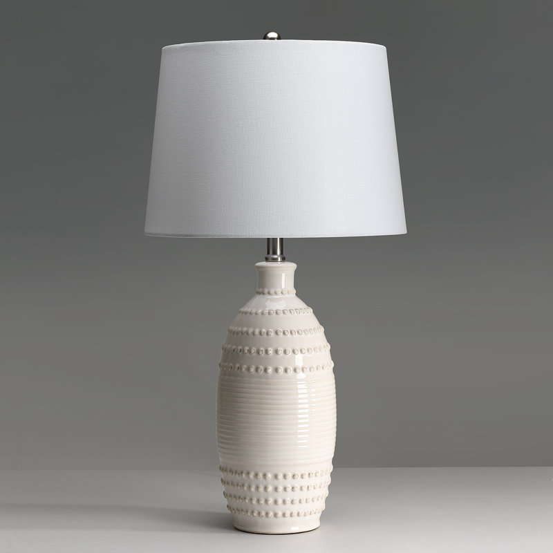 2-Pack 3-Way White Ceramic Table Lamp