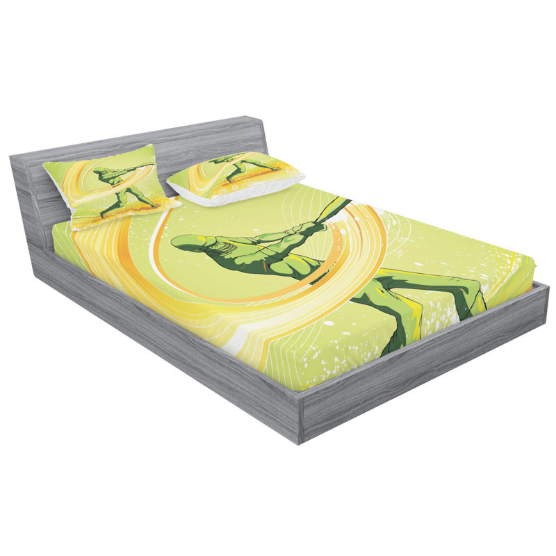 Baseball Microfiber Sheet Set, Full Sheet Set with Fitted Sheet