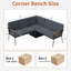 Ensemble de table de coin déjeuner avec rangement, ensemble de salle à manger en coin en L avec table pliable, banc d'angle et 1 chaise rembourrée, coin cuisine moderne pour petits espaces