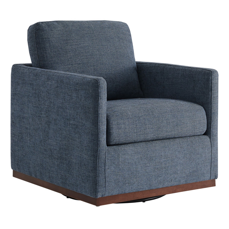 Fauteuil pivotant large Assiatou, Sergé bleu