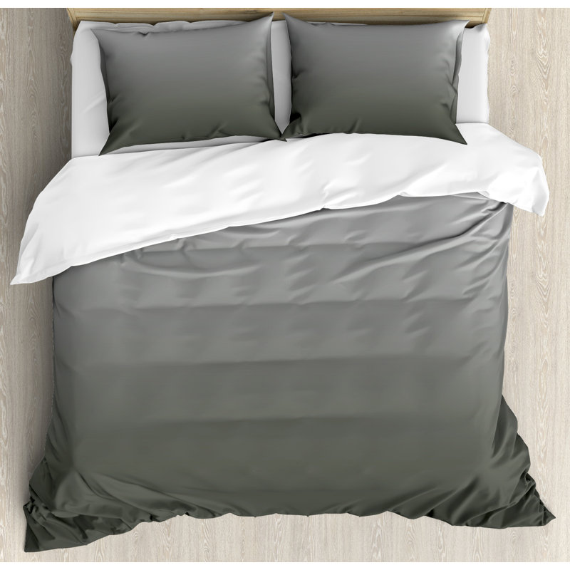 Modern & Contemporary Polyester Paisley Duvet Cover, King, Gray