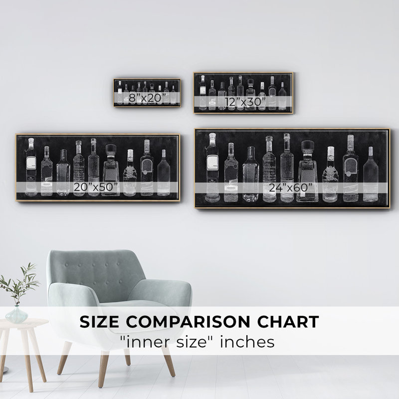 Bar Cart- Framed Canvas