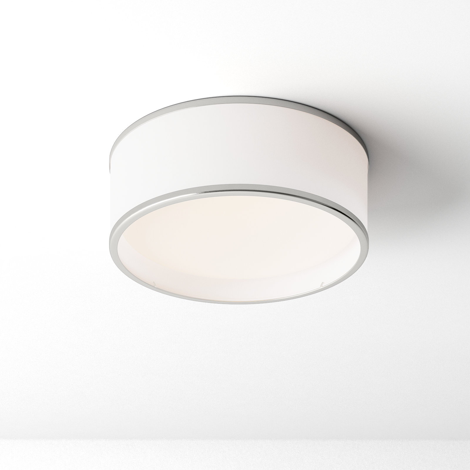 Jessalyn Single Light LED Flush Mount, 5.5" H x 16" W x 16" D, Satin Nickel/White