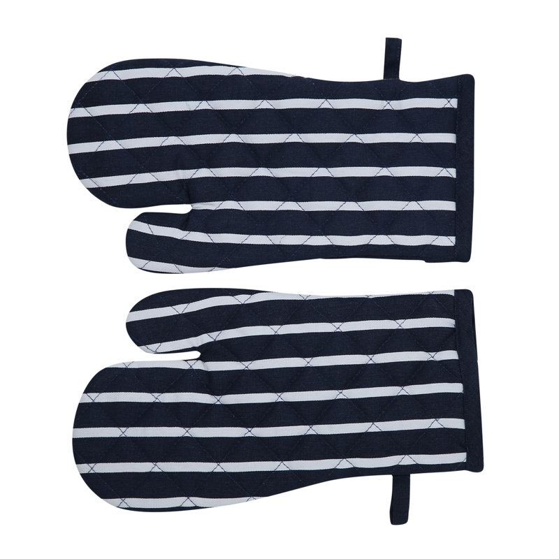 Brambly Cottage Striped Oven Mitt(s) Only Set, Stripe Navy