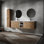 Meuble-lavabo 72 po avec lavabo en résine et tablette latérale