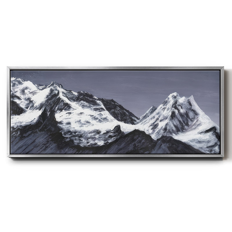 Moonlit Mountain Range I - Framed Canvas