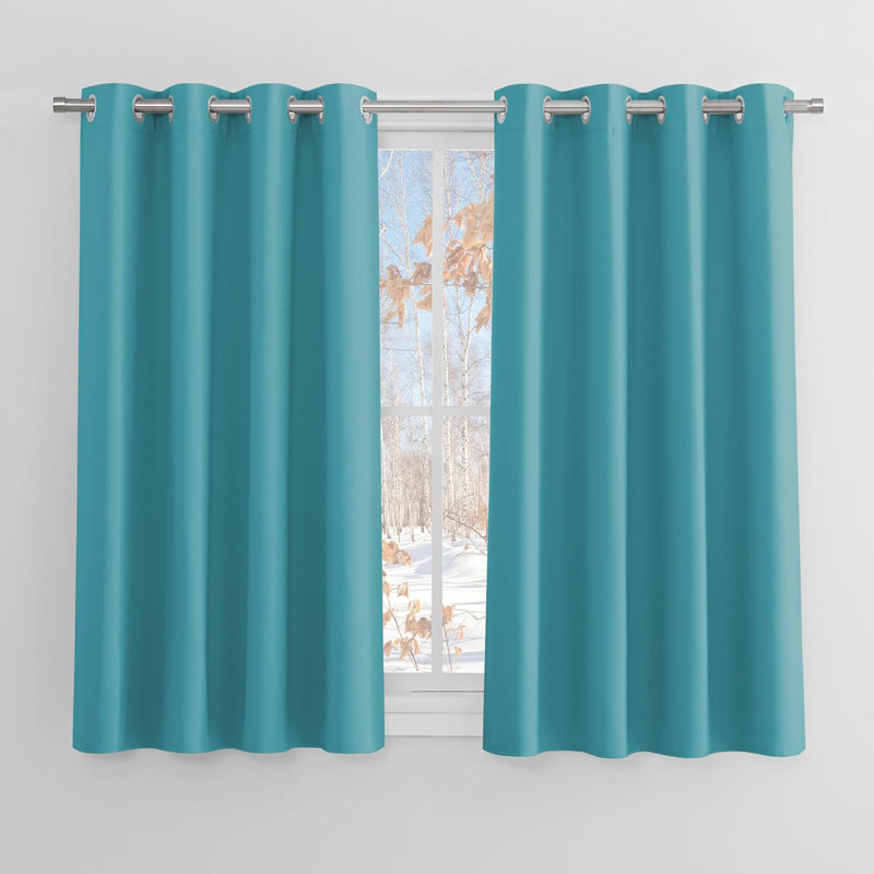 Blackout Curtain Pair, Turquoise Blue