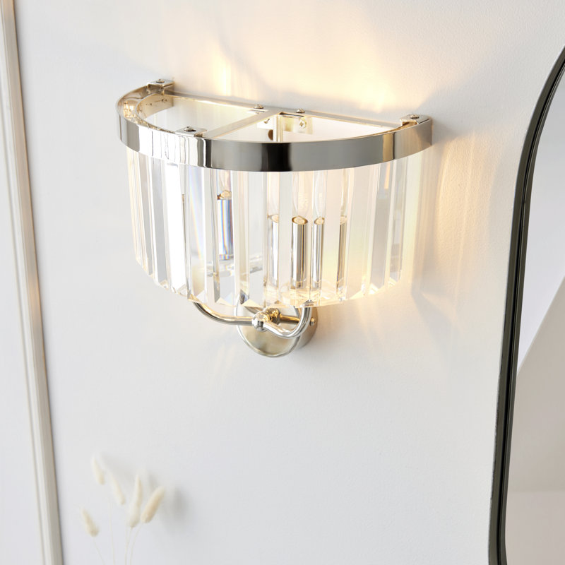 Bothell Abishai 2lt Wall Light, Polished Nickel