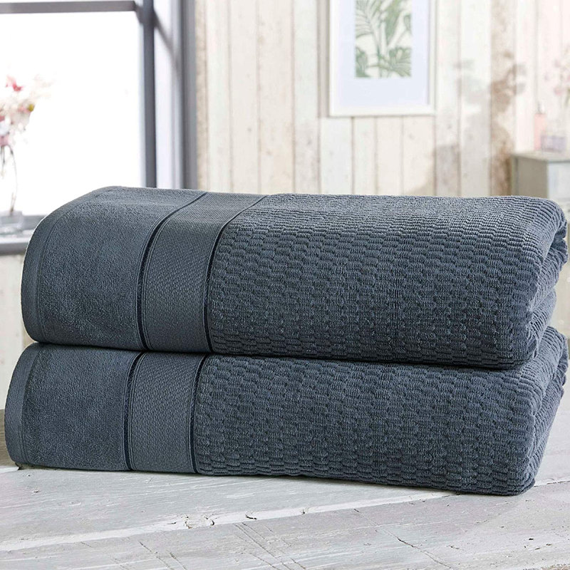 Asare 100% Cotton Midweight Waffle Bath Sheet, Denim