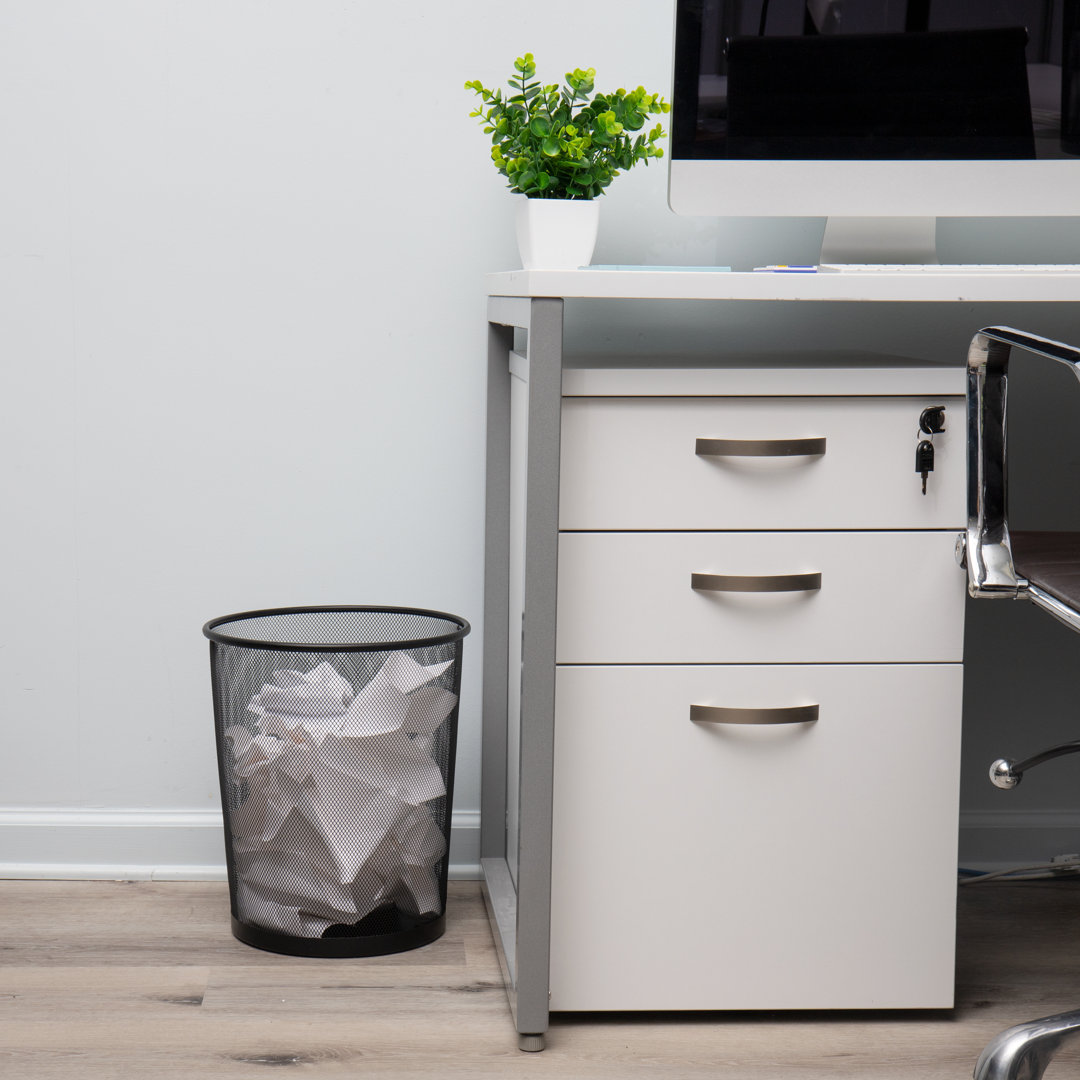 Mind Reader Mesh Trash Can, 16.65L (4.4 gal), Waste Paper Basket, Round, Office, Metal Mesh, 11.5"L x 11.5"W x 13.75"H Mind Reader 