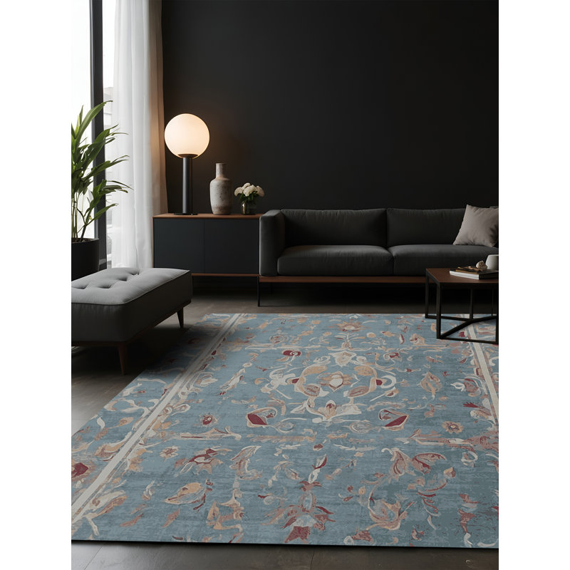 Silky Soft Plush Grey Area Rug, Square 4'