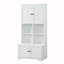 Armoire de rangement haute et large pour salle de bain, unité de rangement pour salle de bain, armoire autoportante avec 4 portes, tablettes réglables, blanc