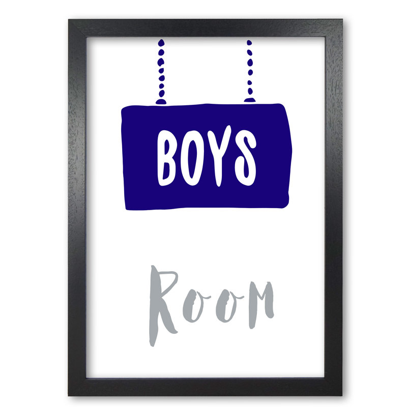 Boys Room - Print, 85 cm H x 60 cm W x 5 cm D, Black Grain Frame