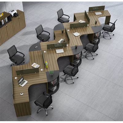 Bureau courbé avec gestion des câbles, tiroirs à dossiers et portable pour le bureau personnel
